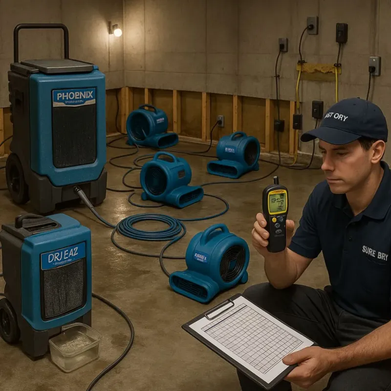 Structural Drying and Dehumidification process in Eagle Butte, SD